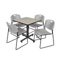 Kobe Square Tables > Breakroom Tables > Kobe Square Table & Chair Sets, 30 W, 30 L, 29 H, Maple TKB3030PL44GY